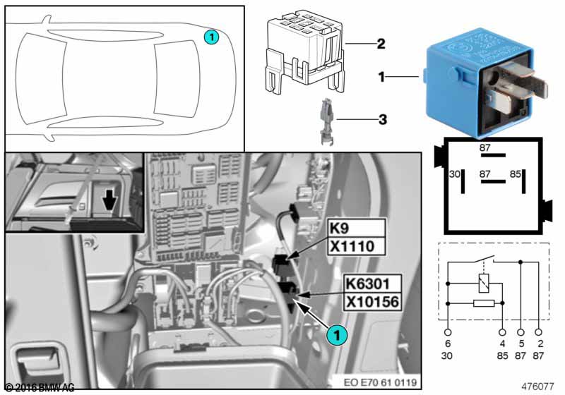 Relay for fuel pump K6301