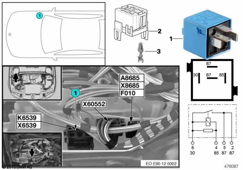 Relay for PCV heater K6539