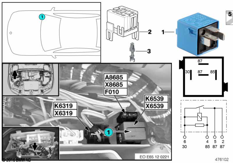 Relay for PCV heater K6539