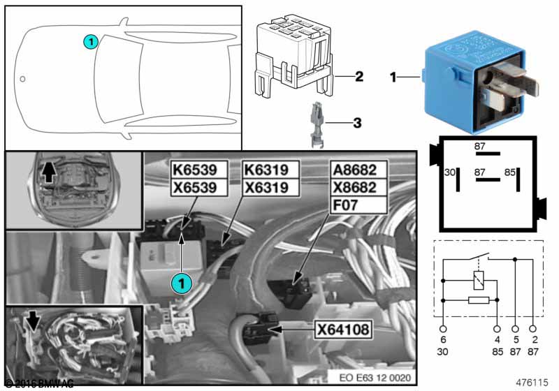 Relay for PCV heater K6539