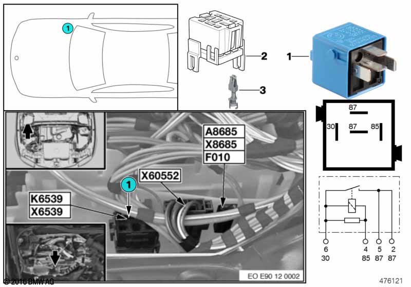 Relay for PCV heater K6539
