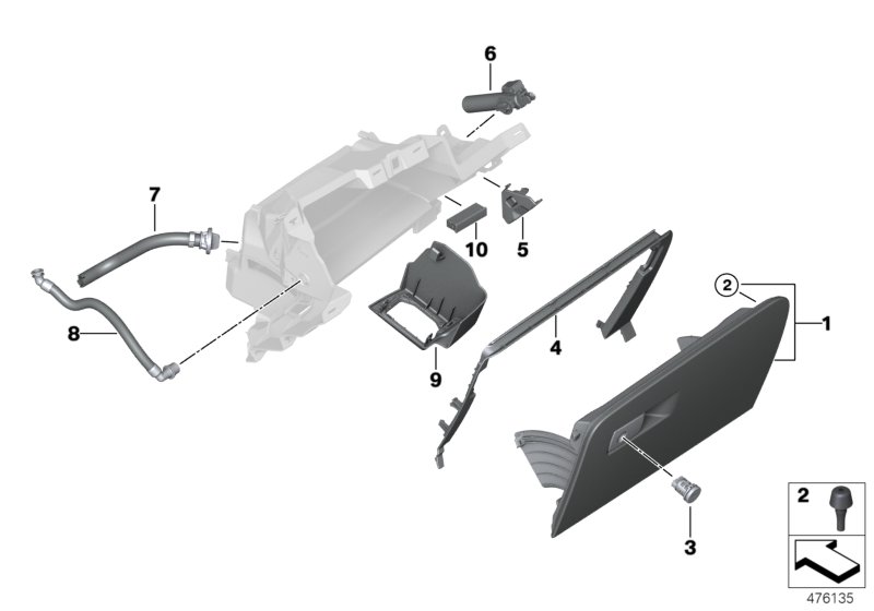 Genuine BMW 51169350156 G31 G12 F90 Glove Box Damper (Inc. 745LeX) | ML Performance UK Car Parts