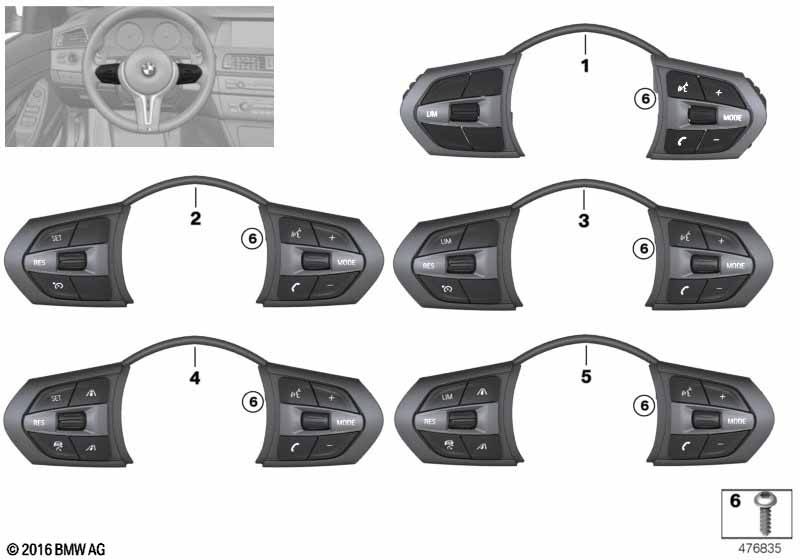 Switch,st. wheel, multifunction M-Sport