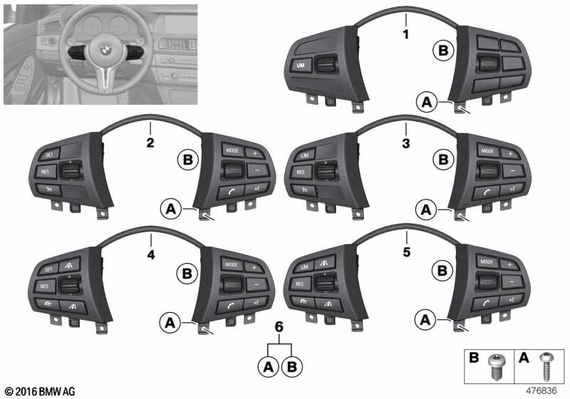 Switch, strng wheel, multifunction, base