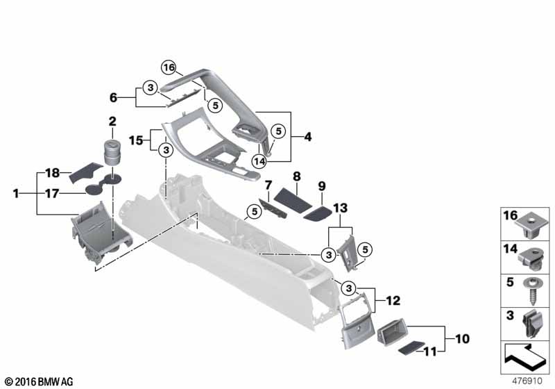 Genuine BMW 51166995418 F48 Clamp OYSTER (Inc. X1 18d, X1 20d & X1 25dX) | ML Performance UK Car Parts