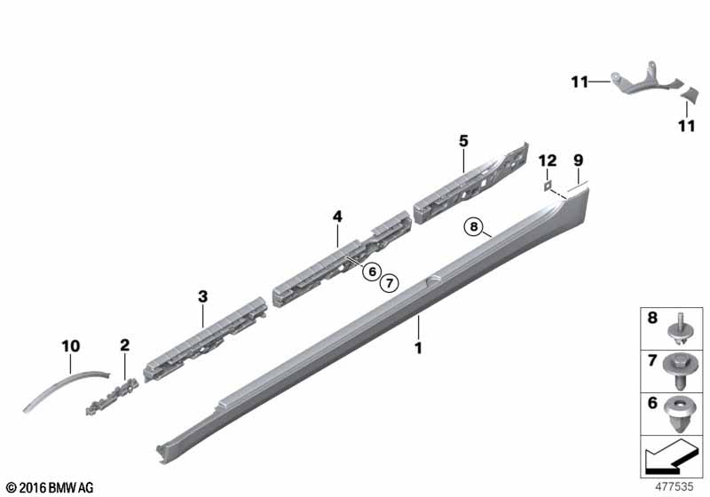 Genuine BMW 51777475603 G30 G31 Rocker Panel Trim, Primed, Left (Inc. 520dX, M550dX & 520i) | ML Performance EU Car Parts