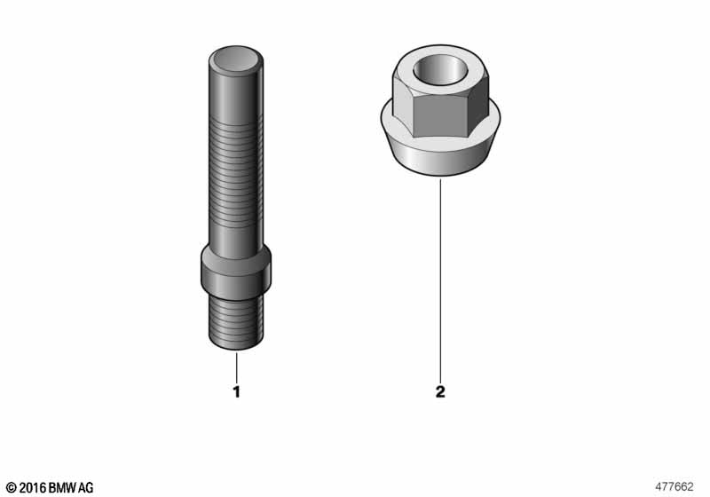 Genuine BMW 36108417046 Wheel Bolt M12X1,5 L=60 mm (Inc. M235i Racing & M4 GT4) | ML Performance EU Car Parts