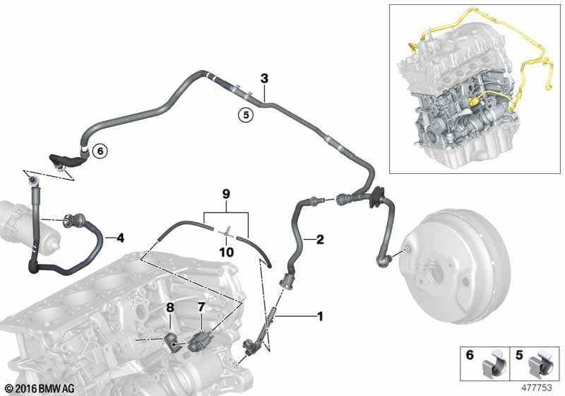Vacuum line for brake booster