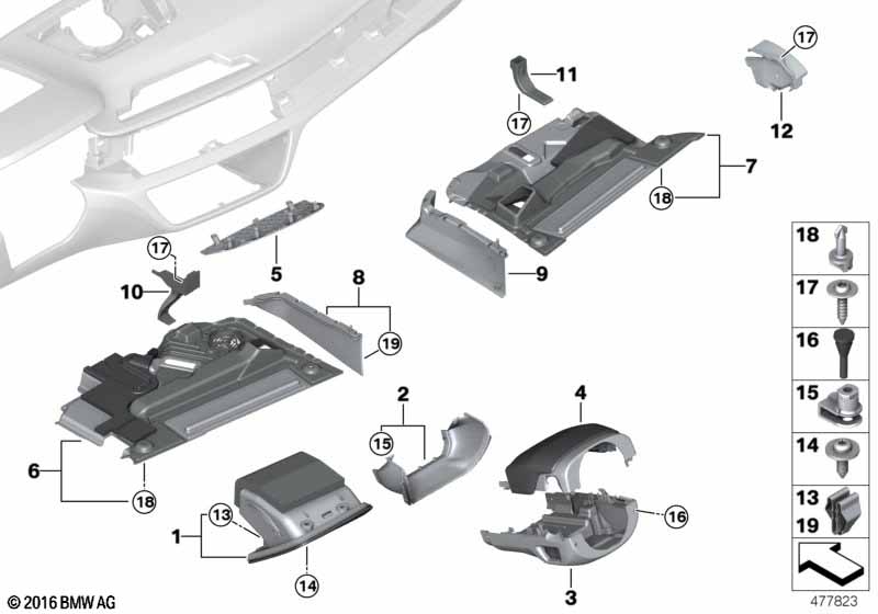 Genuine BMW 51459345350 G11 G12 Folding Box, Driver'S Side SCHWARZ (Inc. 725Ld, 730Li & 740e) | ML Performance EU Car Parts