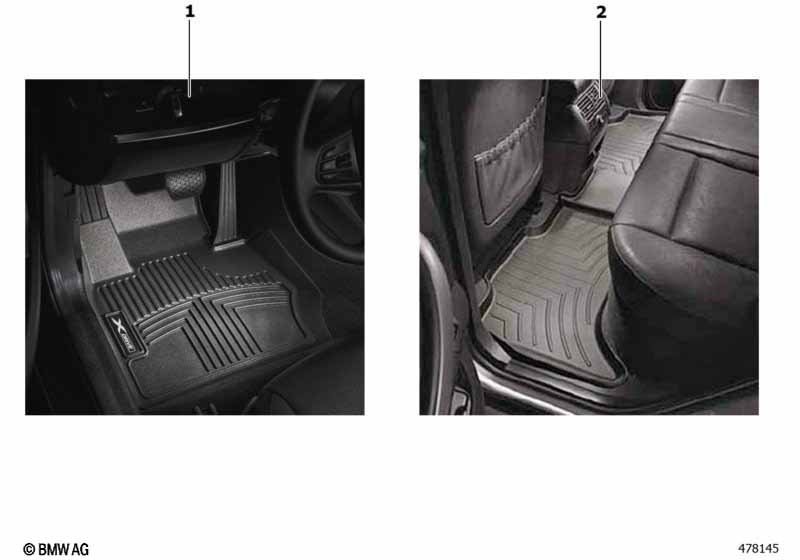 Genuine BMW 82112293587 F25 F26 My12 Allweather Floor Liners,Front-Beige F25 X3 (Inc. X3) | ML Performance US Car Parts