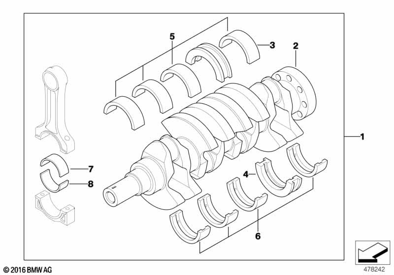 Genuine BMW 11217790535 E83 Crankshaft Without Bearing Shells M47D20 (Inc. X3 2.0d) | ML Performance US Car Parts