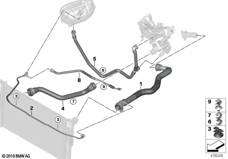 Genuine BMW 17128514079 Hose, Expansion Tank- Water pump | ML Performance US Car Parts