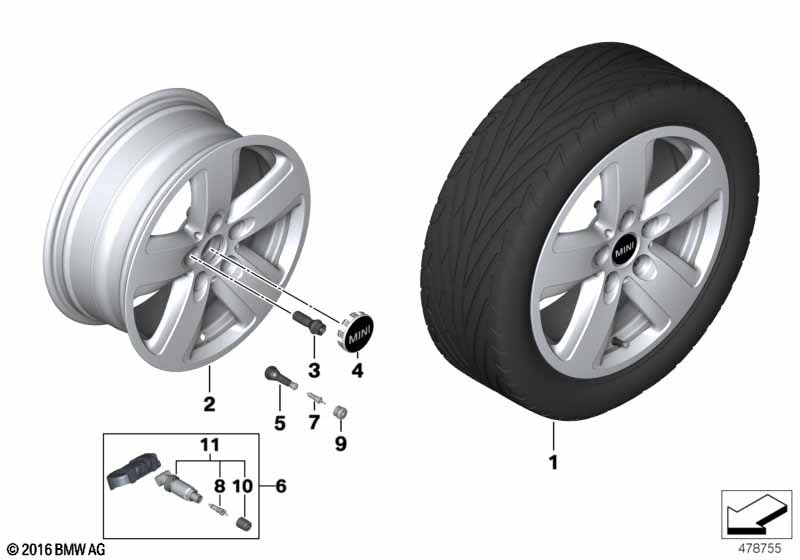 MINI LA wheel revolite spoke 517 - 16