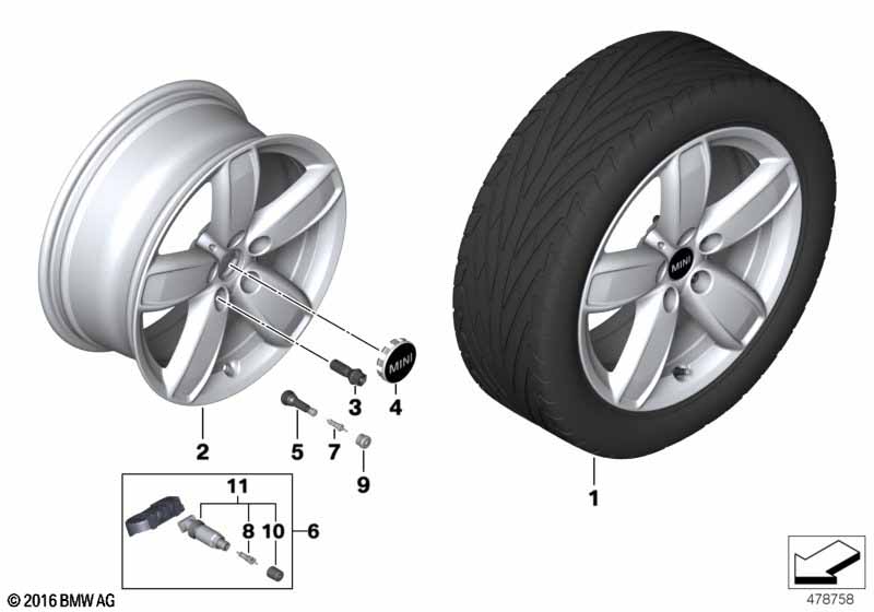 MINI LA wheel Channel Spoke 531 - 17