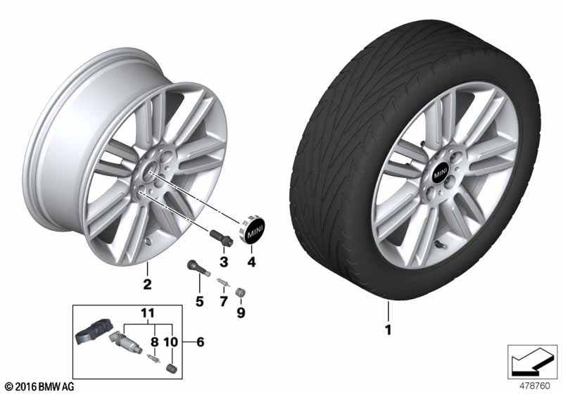 MINI LA wheel Pair Spoke 532 - 18