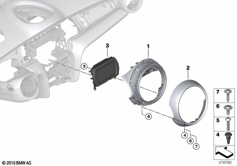 Genuine BMW 65509367673 Central Instrument 6,5 