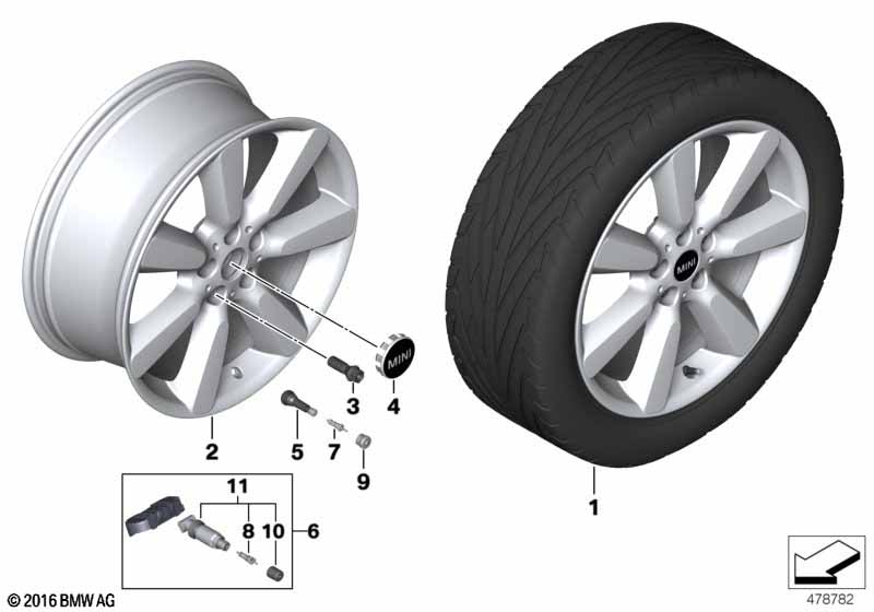 MINI LK Rad Edged Spoke 535 - 19