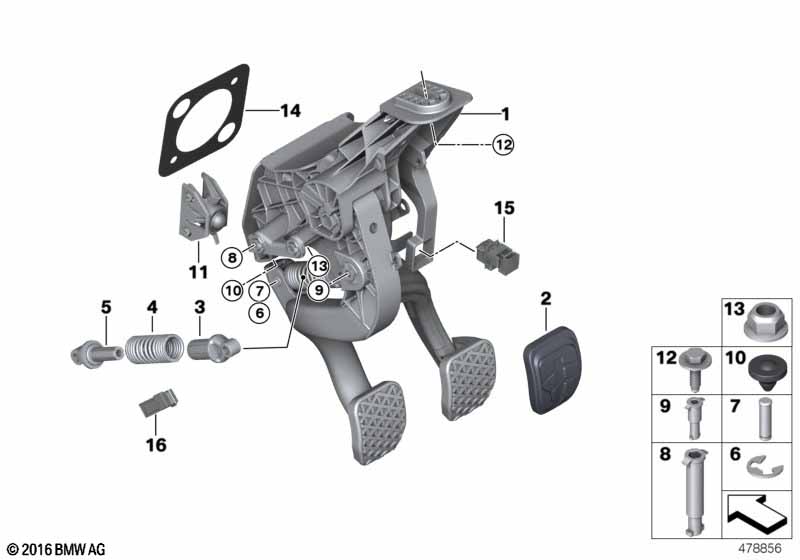 Genuine BMW 35216885865 G21 G01 G31 Rubber Pad With Stainless Steel Inlay (Inc. 320d, 318d & 518d) | ML Performance EU Car Parts