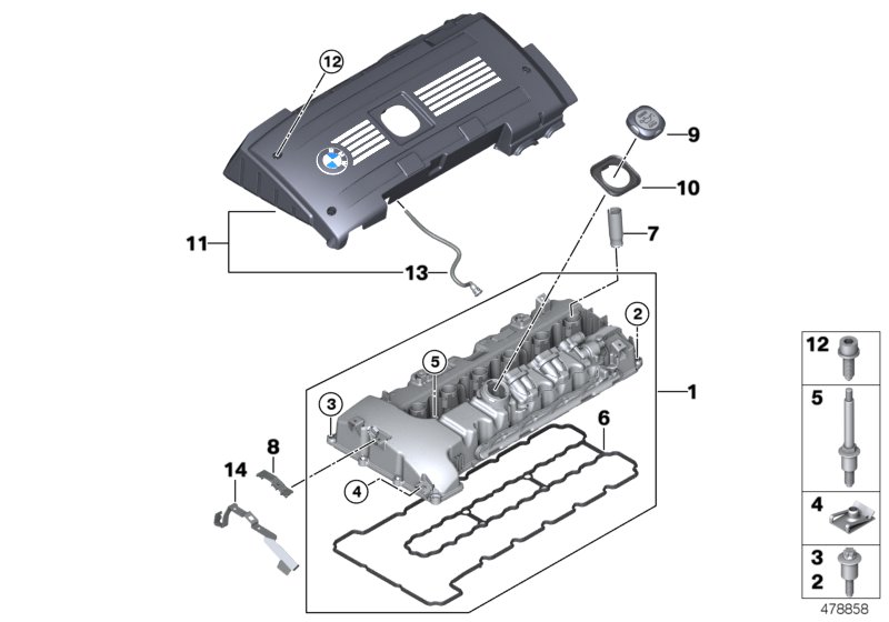 Genuine BMW 11127548196 F11 E91 F10 Cylinder Head Cover (Inc. 325i, 525xi & 530xi) | ML Performance US Car Parts