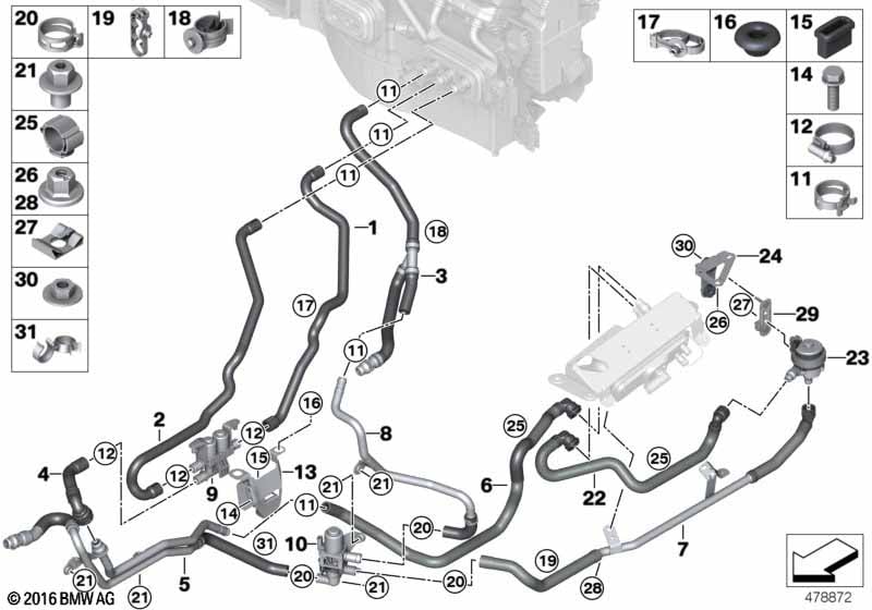 Genuine BMW 64129384197 F15 Bracket For Auxiliary Water Pump (Inc. X5 40eX) | ML Performance UK Car Parts