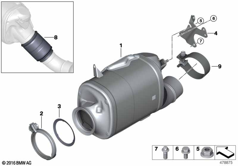 Genuine BMW 18308579474 G05 G20 G11 Exch Catalytic Converter Close To Engine EU3 (Inc. X4 30dX, 630d & 530d) | ML Performance UK Car Parts