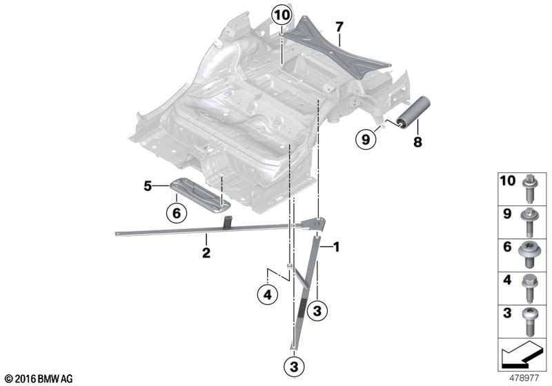 Reinforcement for body, rear