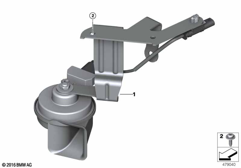 Fanfare horn w.holder tweeter electronic