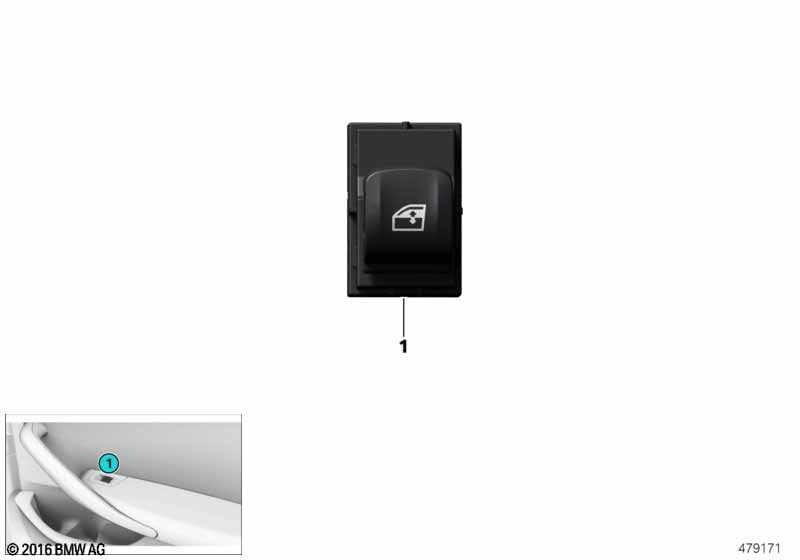 Switch,power window passenger side/rear