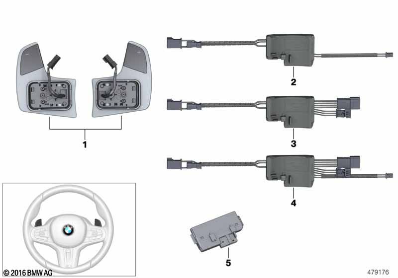 Steering wheel module and shift paddles
