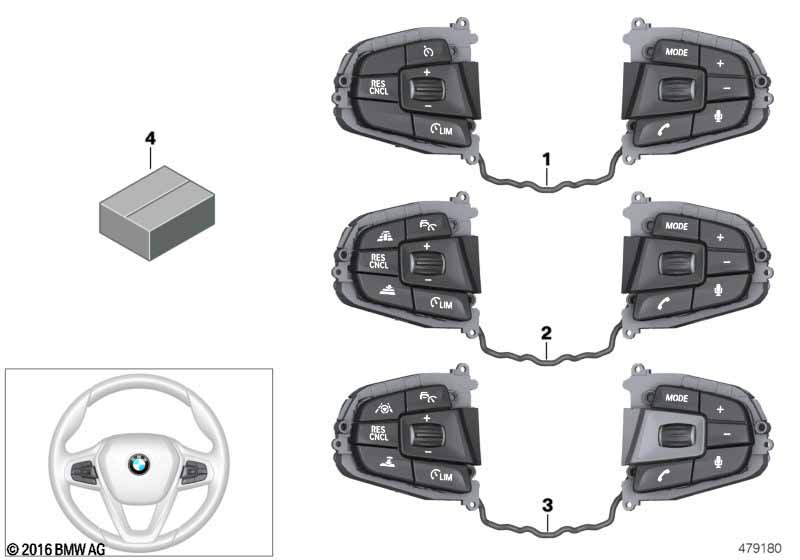 Genuine BMW 61319388742 G11 G30 G12 Switch, Multifunct. Steering Wheel (Inc. 540dX, 530dX & 740LiX) | ML Performance UK Car Parts