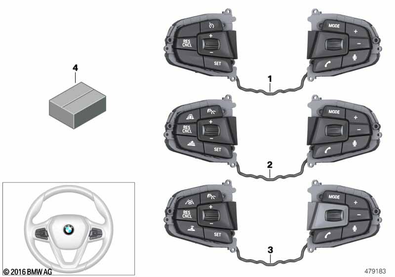 Switch, steering wheel 'Sport'