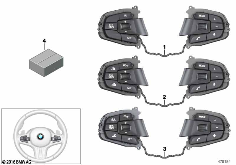 Genuine BMW 61318053151 G32 G02 G01 Switch, Multifunct. Steering Wheel (Inc. 530i, 540i & X4 30iX) | ML Performance EU Car Parts