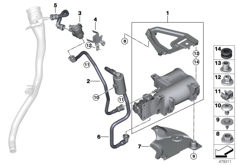 Genuine BMW 16137441214 F45 F15 Fuel Tank Non-Return Valve (Inc. 225xe & X5 40eX) | ML Performance US Car Parts