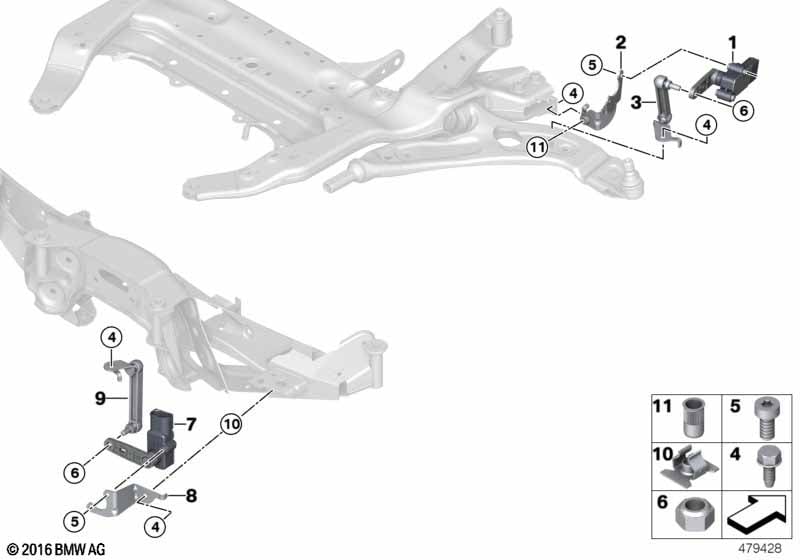 Headlight vertical aim control sensor
