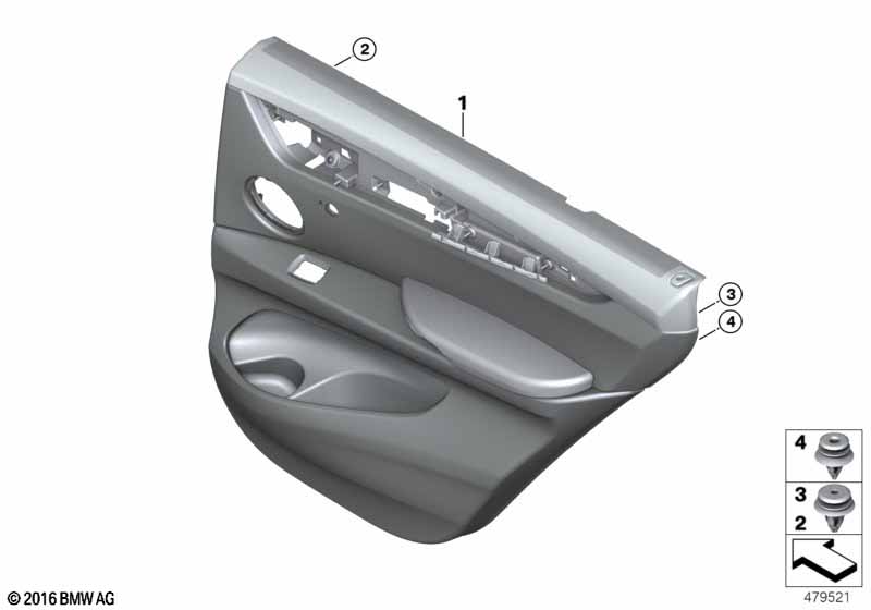 Genuine BMW 51427484648 F15 Door Lining Leather Rear Right BEIGE/ROGGEN (Inc. X5 50iX 4.0, X5 35iX & X5 28iX) | ML Performance UK Car Parts