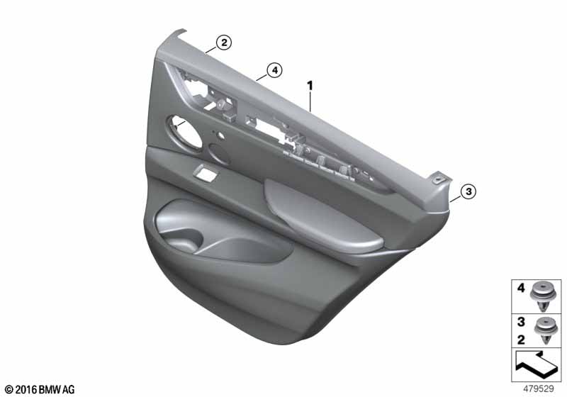 Genuine BMW 51427413744 F16 Door Lining Leather Rear Right SCHWARZ (Inc. X6 50iX 4.4, X6 35iX & X6 50iX 4.0) | ML Performance UK Car Parts
