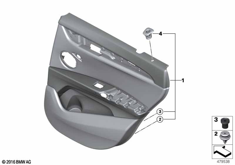 Genuine BMW 51427438100 F48 Door Trim Panel, Rear, Right ANTHRAZIT (Inc. X1 18d, X1 25iX & X1 25dX) | ML Performance UK Car Parts