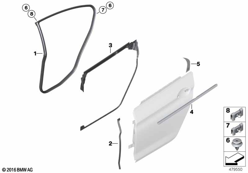 Genuine BMW 51767275323 Door Joint Seal, B-Pillar, Left (Inc. M6, 650iX & 640i) | ML Performance UK Car Parts