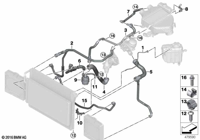 Cooling system coolant hoses