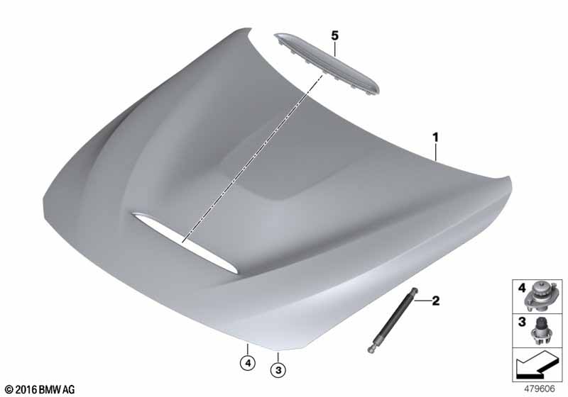 Genuine BMW 41618068158 F80 F82 Grate, Hood GTS / CS (Inc. M4 CS, M4 GT4 & M3) | ML Performance UK Car Parts