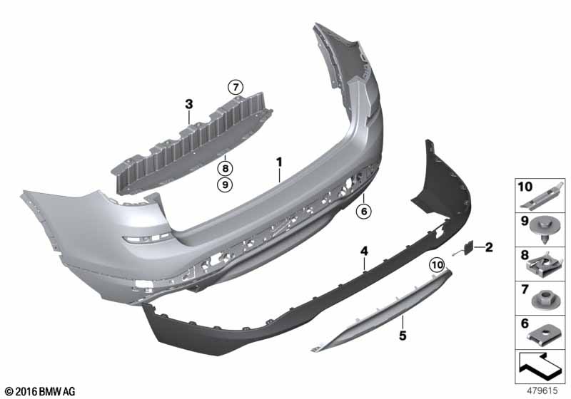Genuine BMW 51127392991 F25 Bumper Trim Panel, Primed, Rear X-LINE / PDC (Inc. X3) | ML Performance EU Car Parts