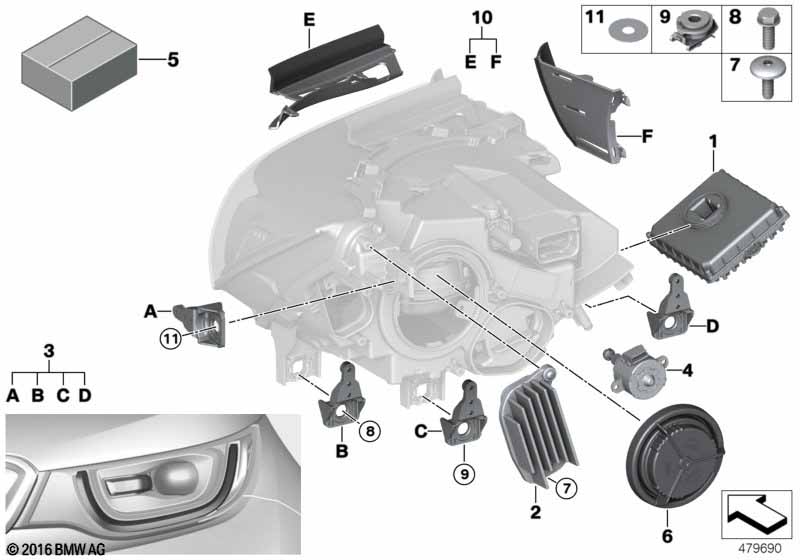 Genuine BMW 63117385559 Led Module, Daytime Running Lights, Left (Inc. i3 94Ah Rex, i3 94Ah & i3 60Ah Rex) | ML Performance UK Car Parts