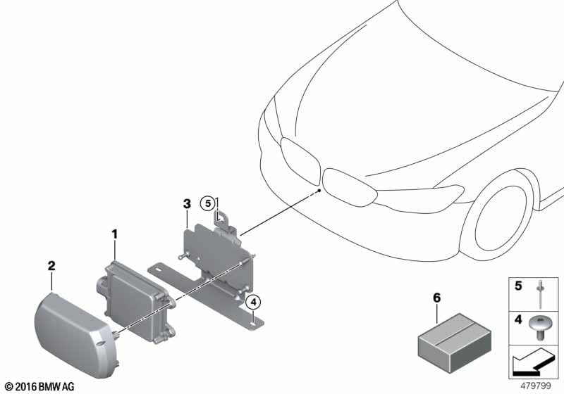 Front radar sensor, long range