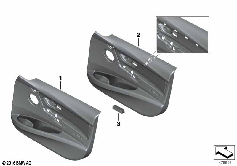 Door trim panel, front