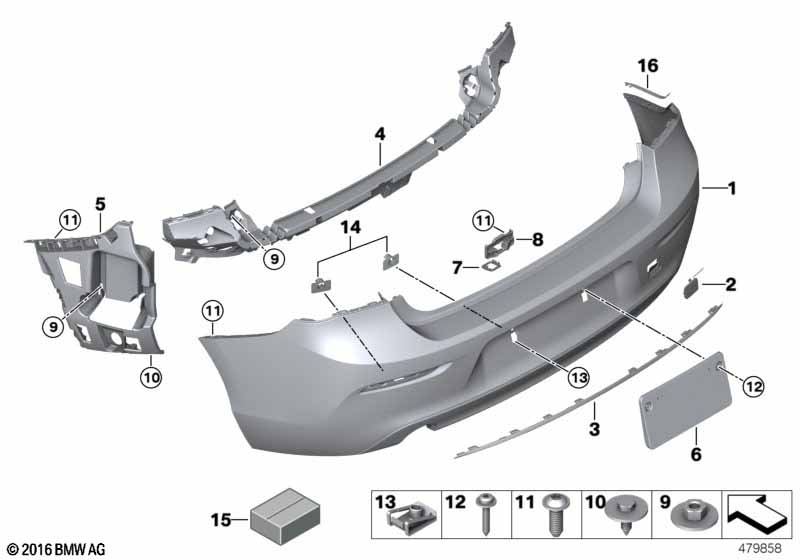 Trim cover, rear