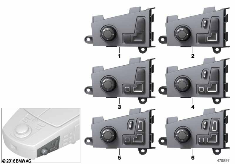 Genuine BMW 61316918387 E66 E65 E67 Switch Seat Adjusting Front Right (Inc. 735i, 745i & 745Li) | ML Performance EU Car Parts