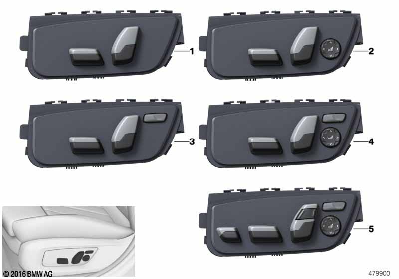 Genuine BMW 61319384918 G32 G30 F90 Seat Adjustment Switch, Right (Inc. 520d, 530iX & 630i) | ML Performance UK Car Parts