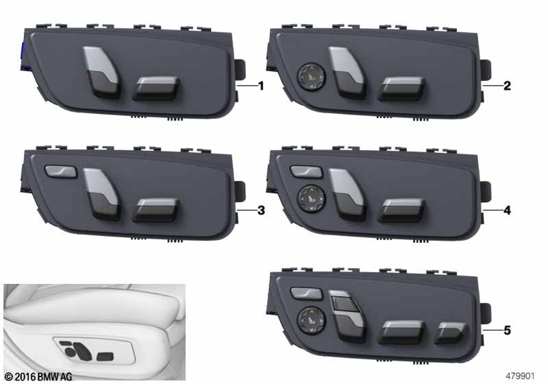 Genuine BMW 61319460182 G30 G11 G31 Seat Adjustment Switch, Right (Inc. 750i, 520i & 530d) | ML Performance EU Car Parts