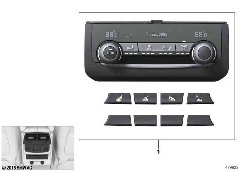 Heating/air conditioner actuation rear