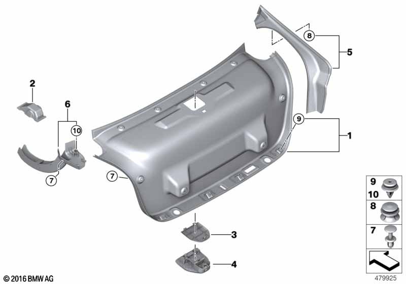 Genuine BMW 51497383562 F90 G30 Trim Cover, Hinge, Trunk Lid, Left (Inc. 518d, 540iX & 530e) | ML Performance EU Car Parts